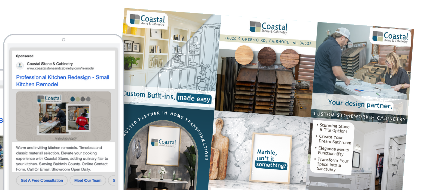 The Google ads, social posts and photography Southern View Media produced for Coastal Stone