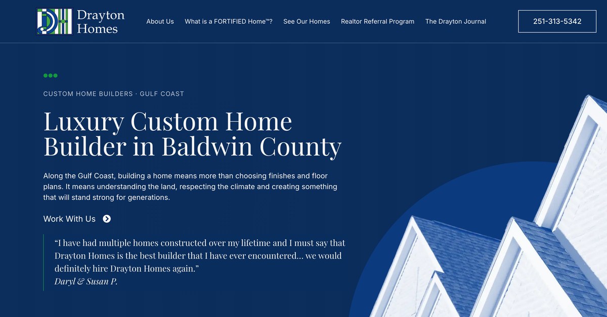 The Drayton Homes website homepage